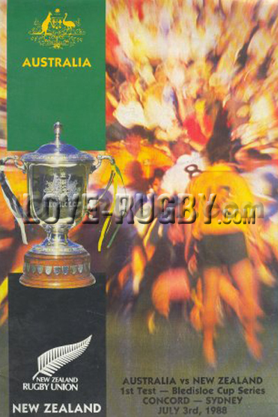 1988 Australia v New Zealand  Rugby Programme